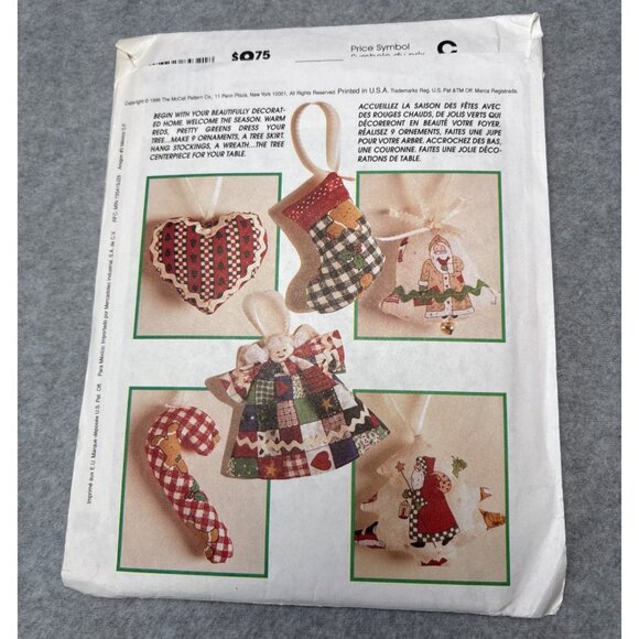 Vintage McCalls Crafts 8432 Christmas Decor Pattern Uncut 1996 - Picture 2 of 5